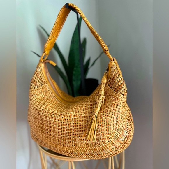 RARE Cole Haan Basket Weave Leather Hobo - Picture 6 of 8